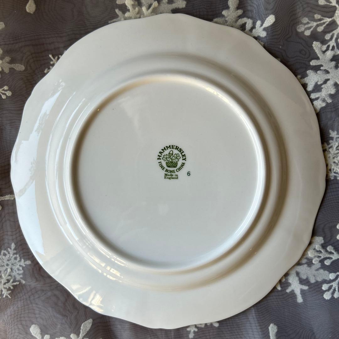 イギリスアンティーク　ハマースレイ　バイオレットケーキプレート　3枚セット