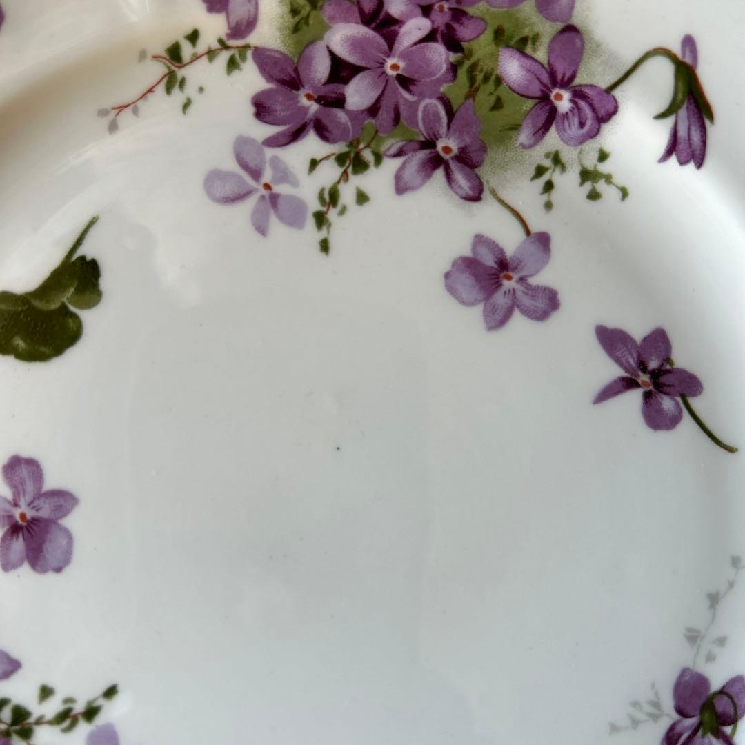 イギリスアンティーク　ハマースレイ　バイオレットケーキプレート　3枚セット