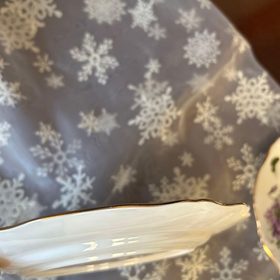 イギリスアンティーク　ハマースレイ　バイオレットケーキプレート　3枚セット