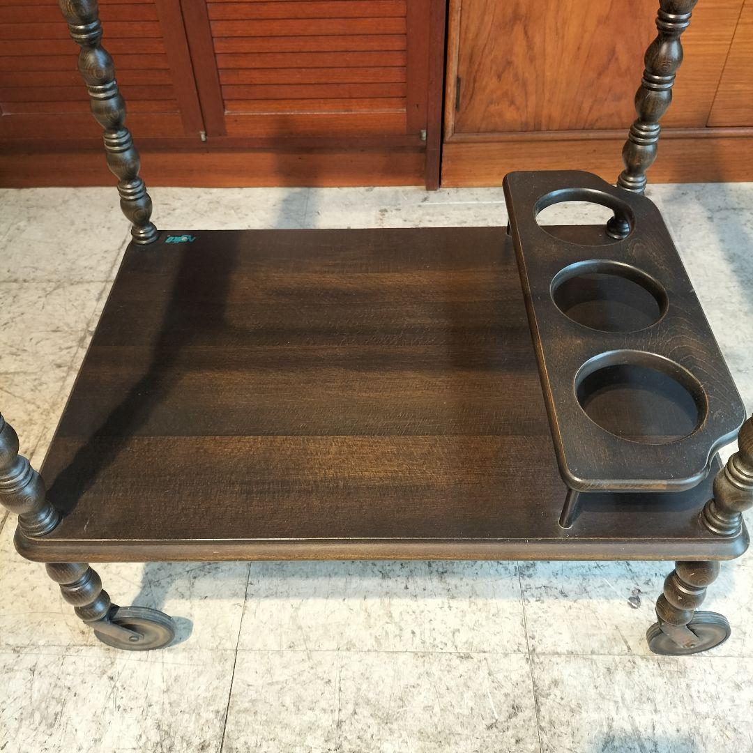 M♦希少 送料込 Najico社製　ヴィンテージ キャスター付きトロリーテーブル