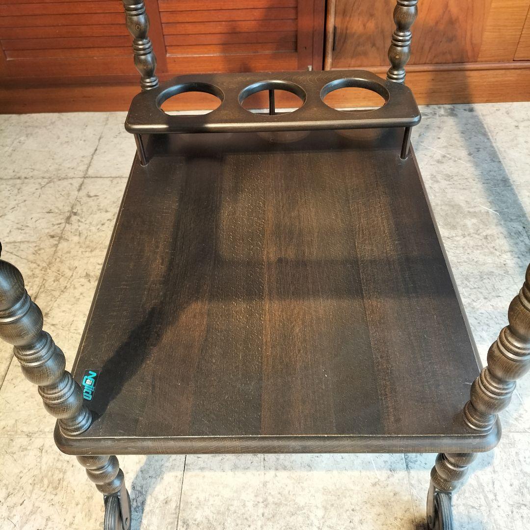 M♦希少 送料込 Najico社製　ヴィンテージ キャスター付きトロリーテーブル