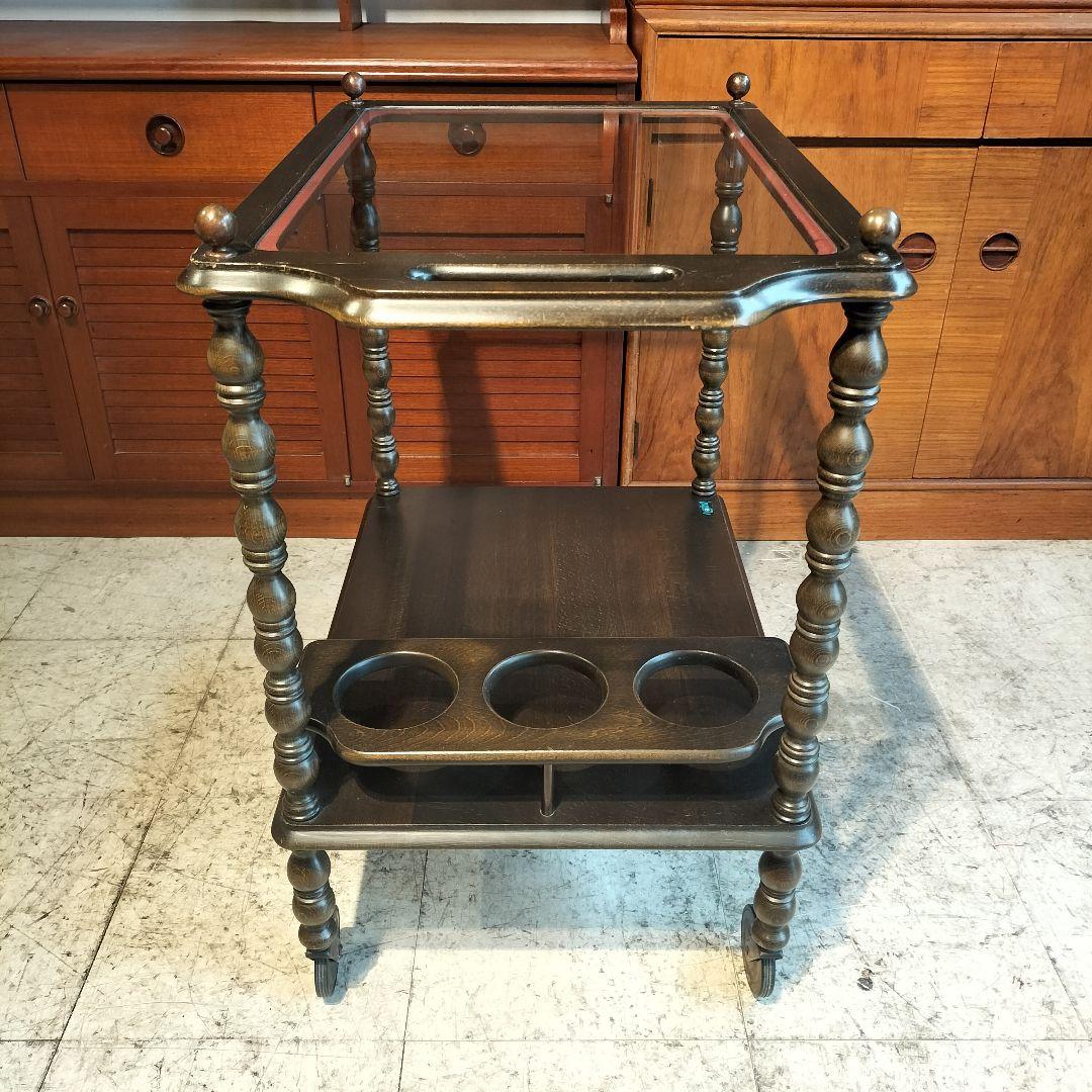 M♦希少 送料込 Najico社製　ヴィンテージ キャスター付きトロリーテーブル