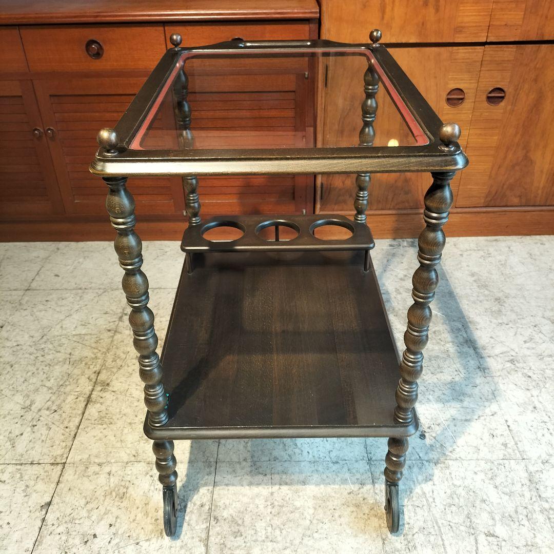 M♦希少 送料込 Najico社製　ヴィンテージ キャスター付きトロリーテーブル