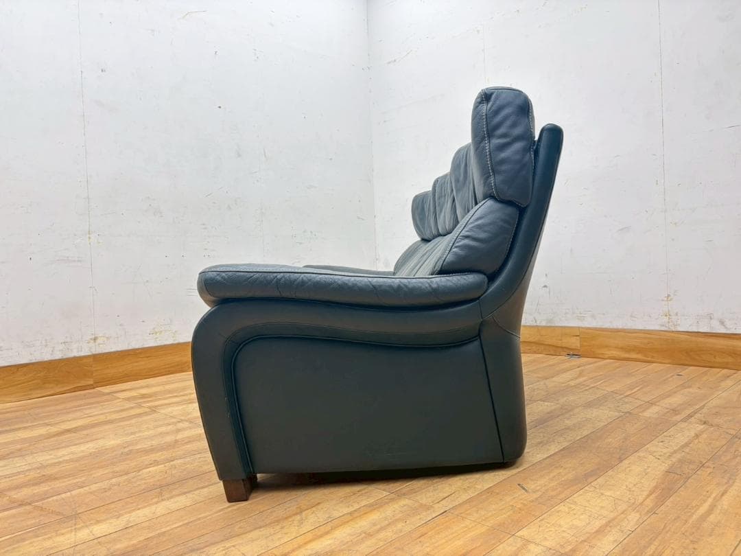 T8093☆カリモクkarimoku☆本革☆レザー☆3人掛けソファ☆3PSOFA