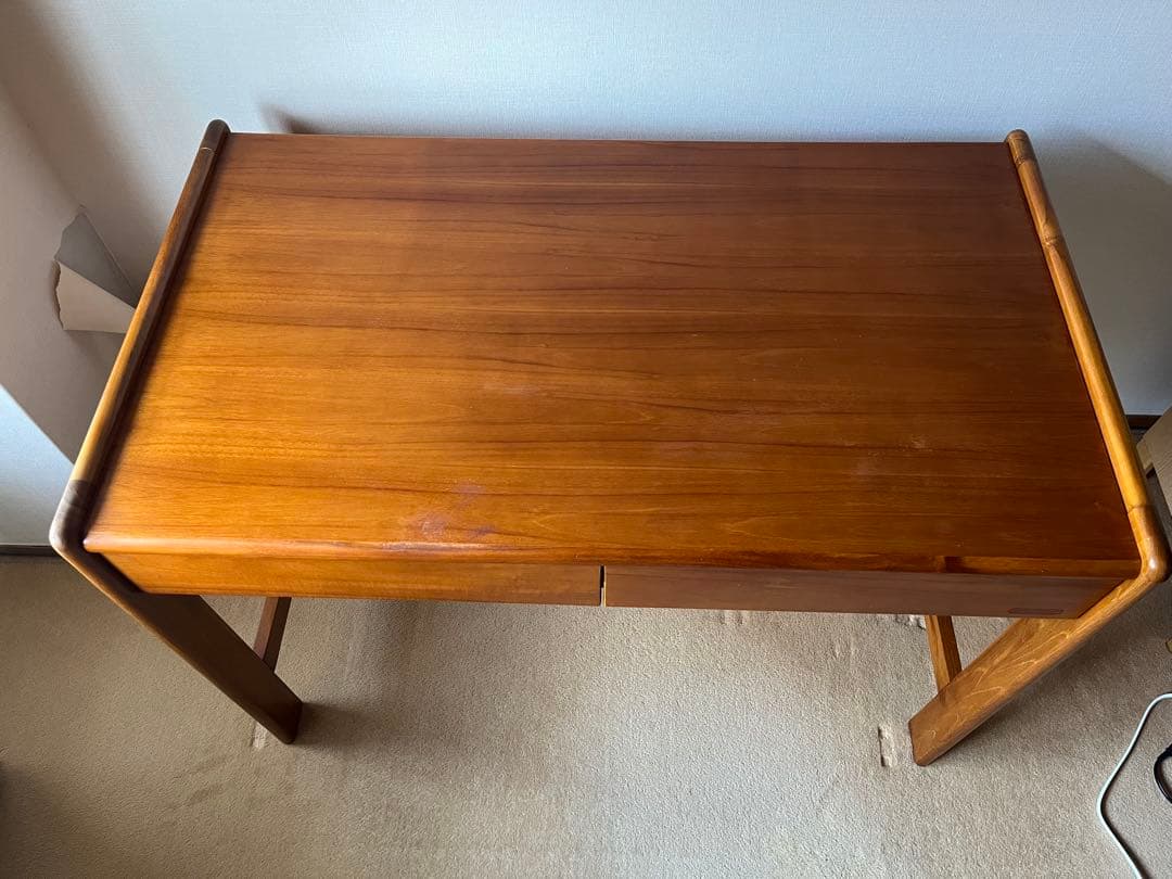 SCANTEAK 無垢材デスク チーク材 シンプル 木製机 北欧風 幅104cm