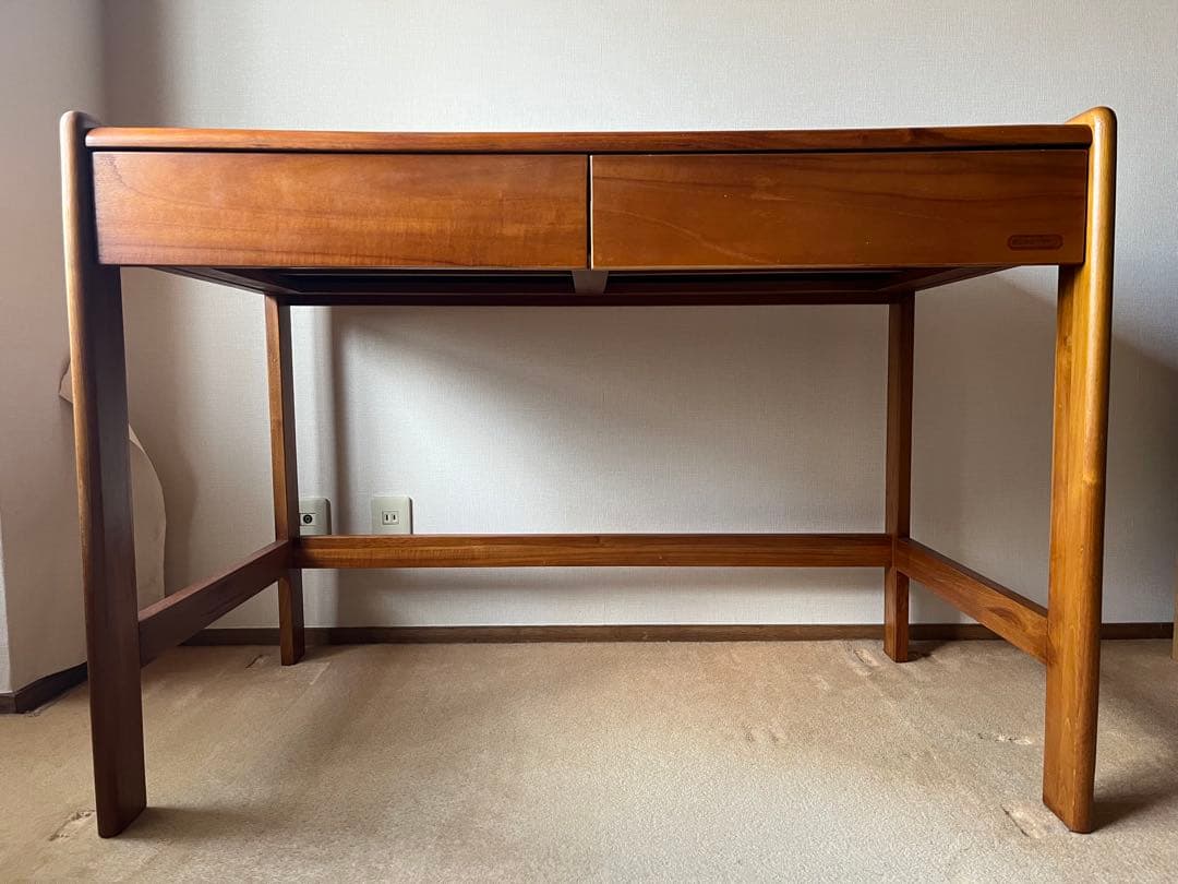 SCANTEAK 無垢材デスク チーク材 シンプル 木製机 北欧風 幅104cm