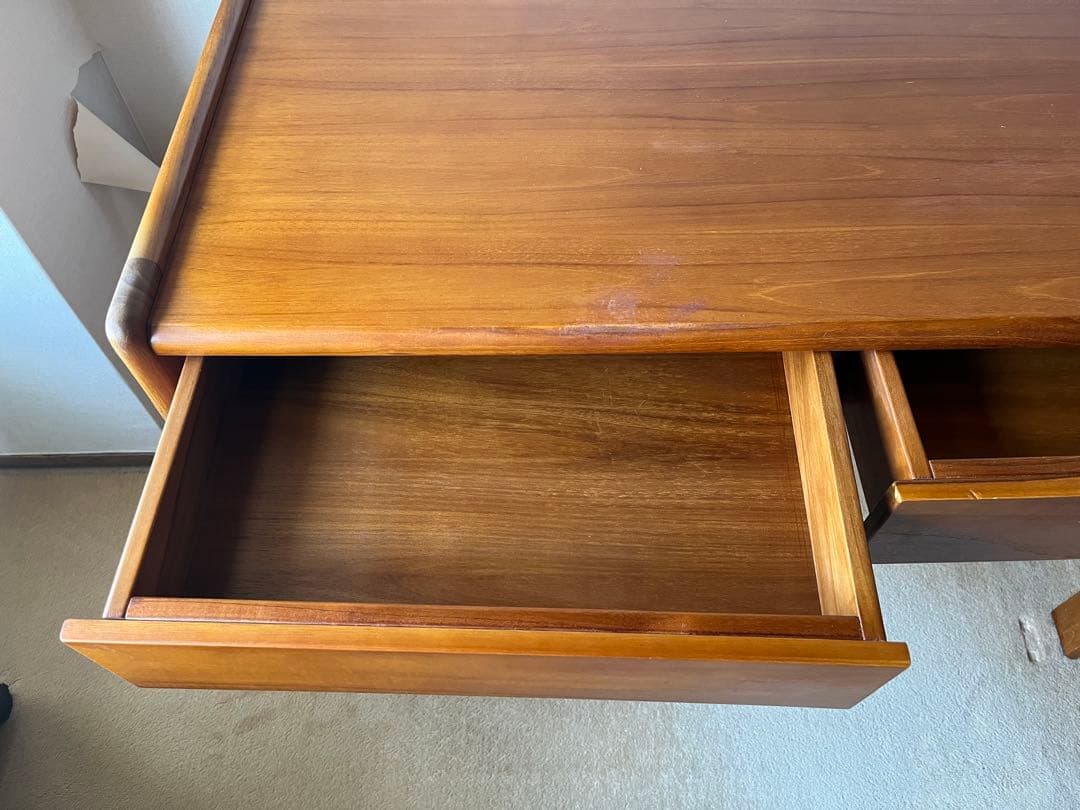 SCANTEAK 無垢材デスク チーク材 シンプル 木製机 北欧風 幅104cm