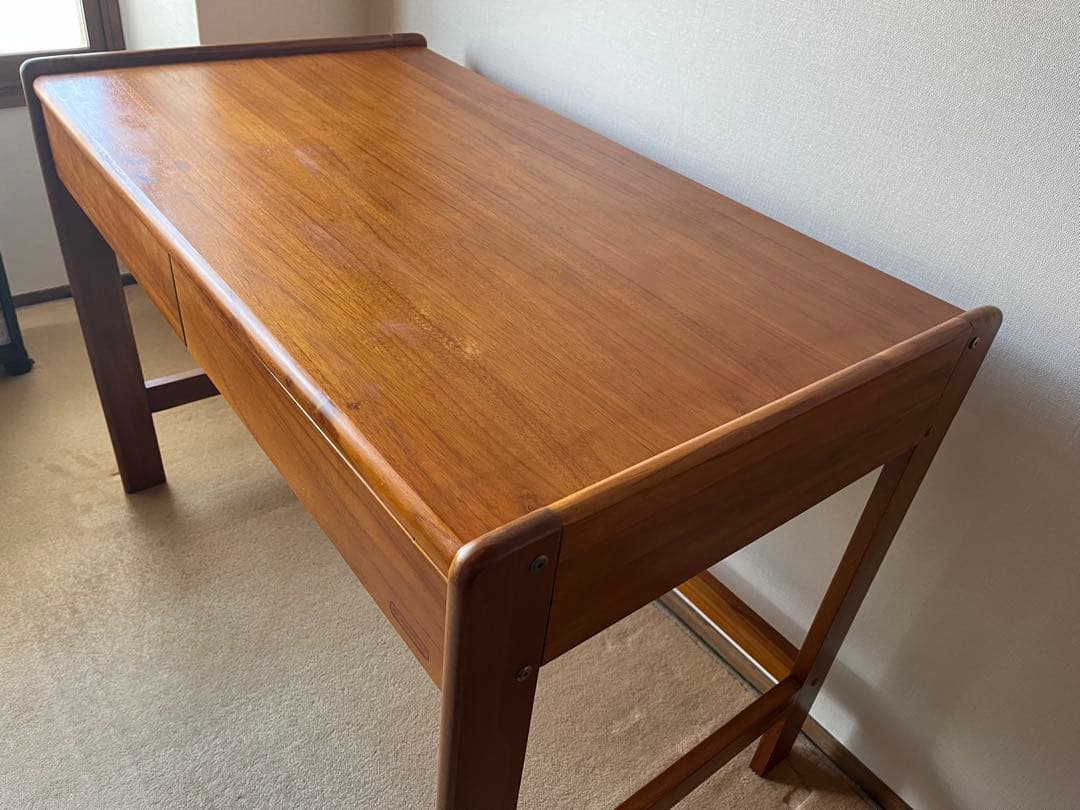 SCANTEAK 無垢材デスク チーク材 シンプル 木製机 北欧風 幅104cm