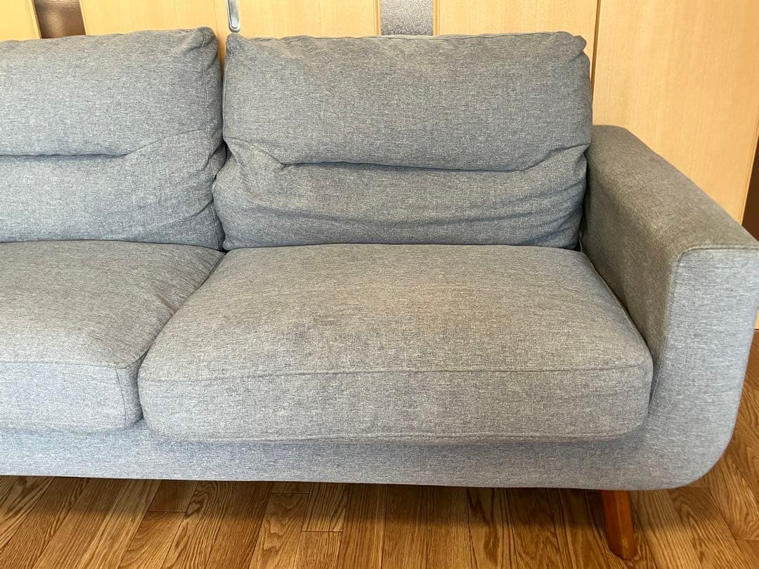 ニトリ フィルン 3人用ソファ ミドルグレー ポケットコイル フェザー