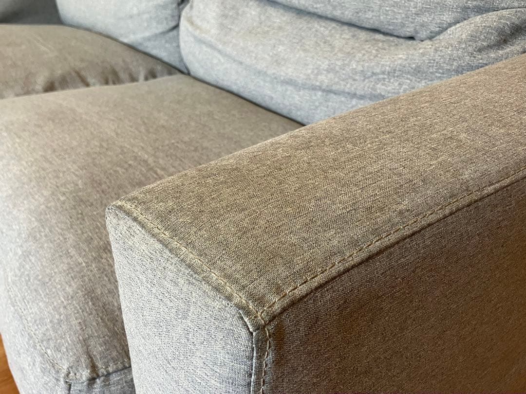 ニトリ フィルン 3人用ソファ ミドルグレー ポケットコイル フェザー