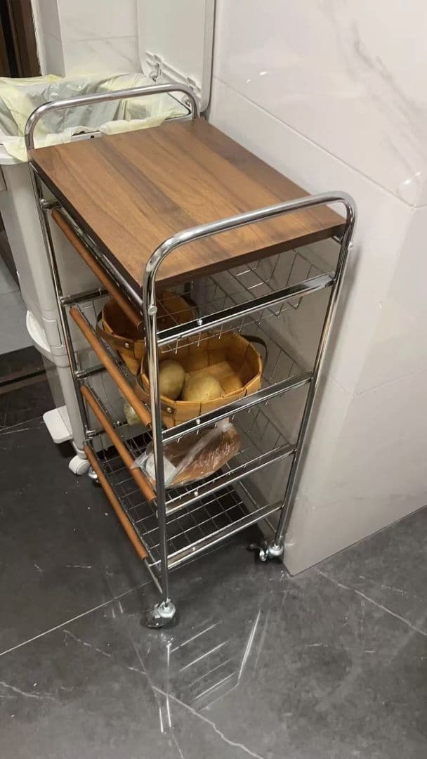 キャスター付き3段収納ラック