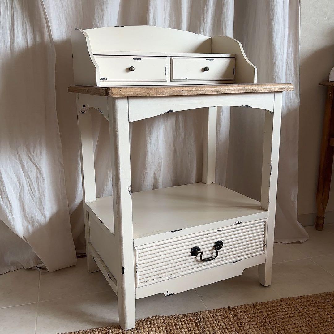美品　フレンチカントリー　シャビーシック　コンソール　サイドテーブル　飾り棚