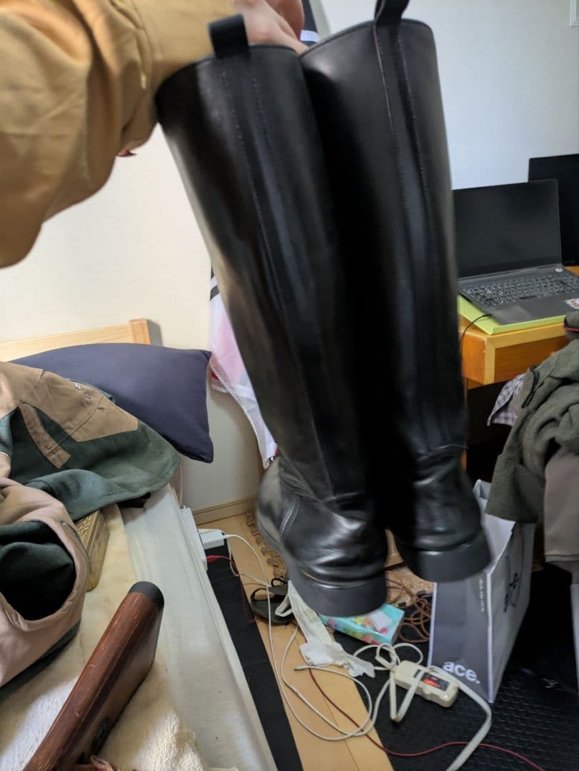 ww1,2ドイツ軍将校、騎兵用ブーツ