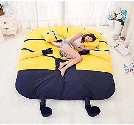 ミニオンにお勧め折りたたみベッド 寝袋 可愛デザイン ダブルふわふわ マットレス