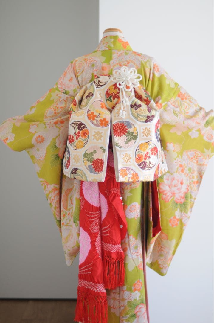 七五三 アンティーク 7歳 ハーフ成人式 フルセット 正絹 西陣織 女の子 着物