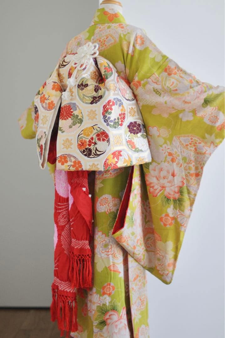 七五三 アンティーク 7歳 ハーフ成人式 フルセット 正絹 西陣織 女の子 着物