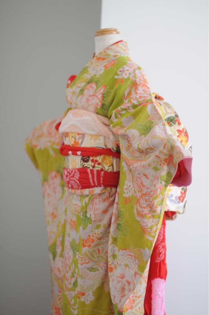 七五三 アンティーク 7歳 ハーフ成人式 フルセット 正絹 西陣織 女の子 着物