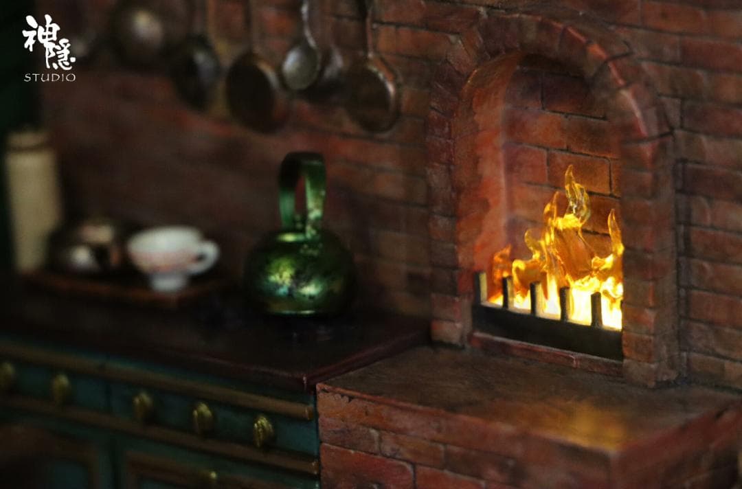 千と千尋の神隠し 銭婆の家でのお茶会 樹脂 彫刻 フィギュア