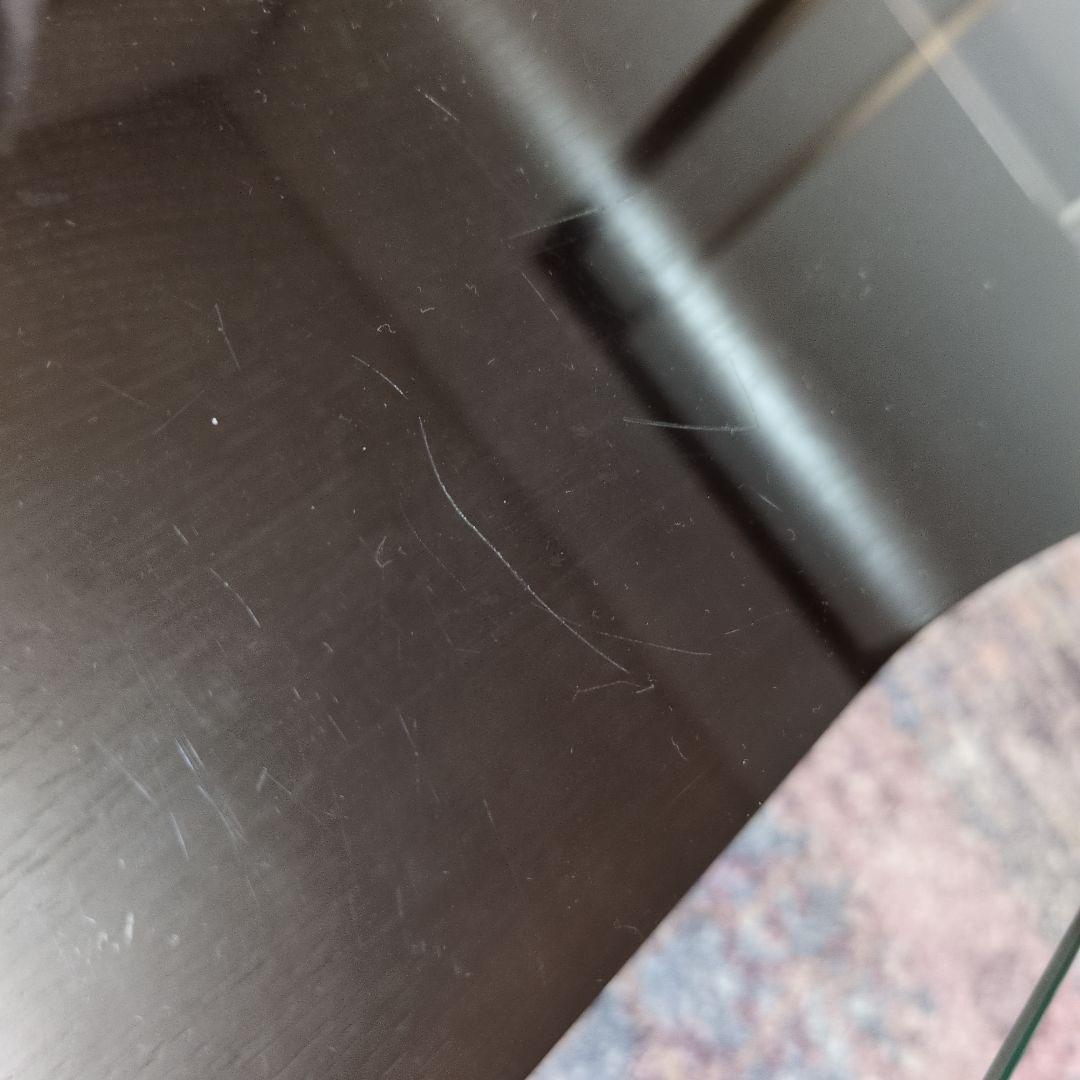 ダークブラウン ガラス天板 センターテーブル