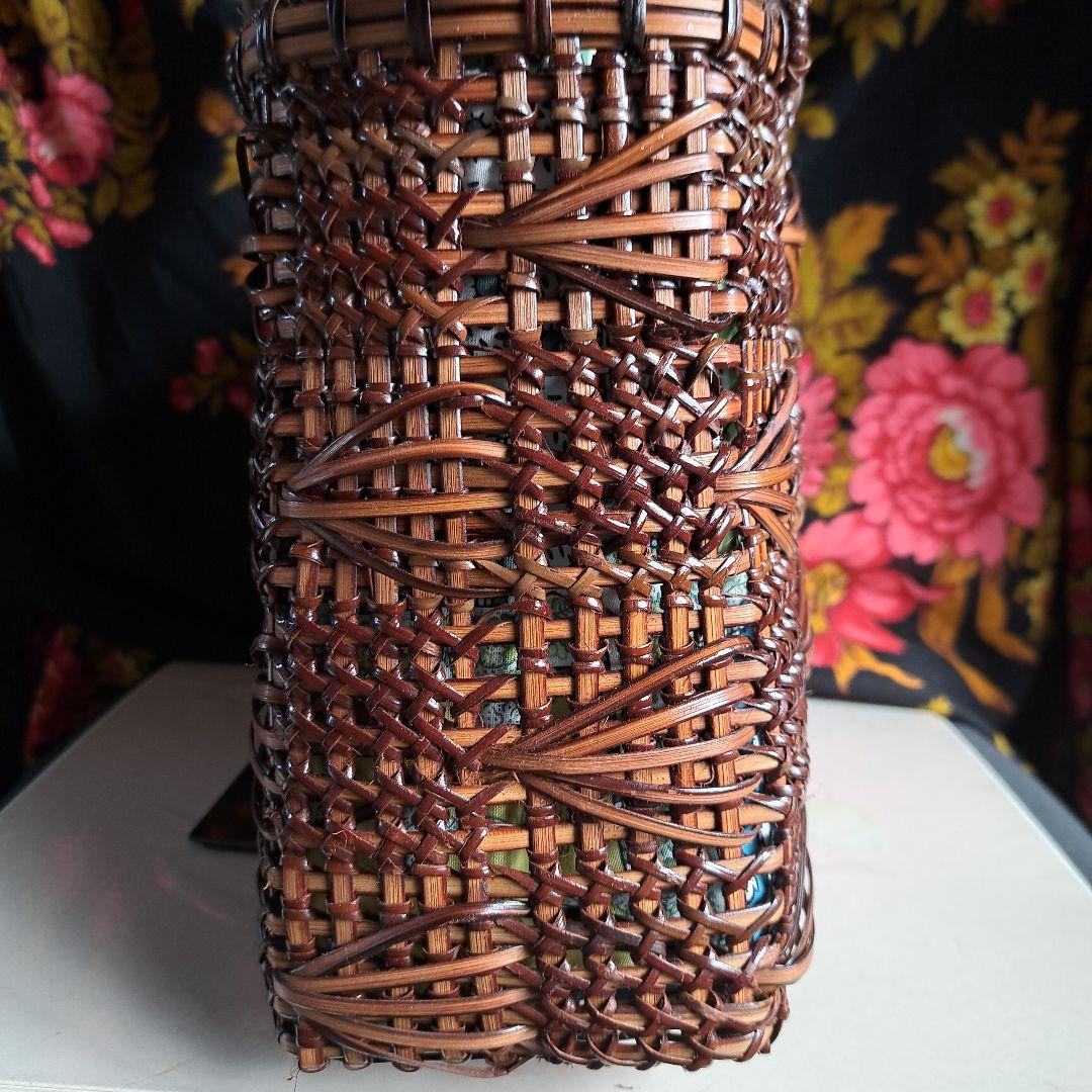 ハンドメイド作品 籐 かごバッグ ハンドバッグ