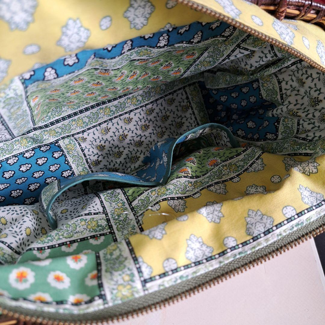 ハンドメイド作品 籐 かごバッグ ハンドバッグ