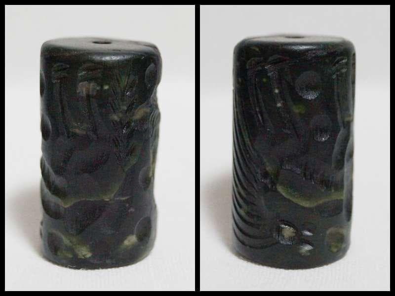 古代バクトリア 石製『人獣戦い』円筒印章シリンダーシール 印材 提げ物 装飾品