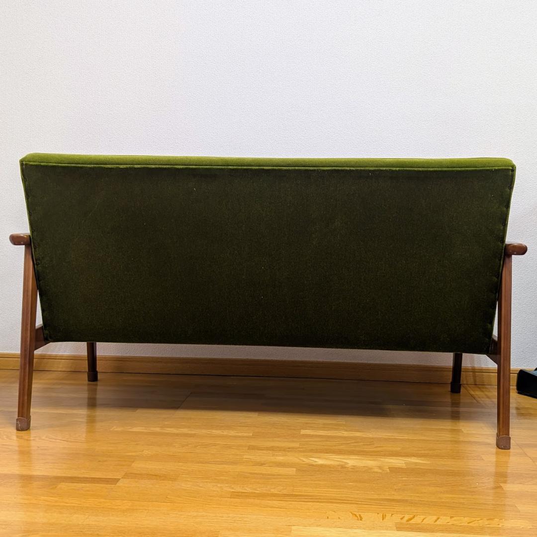 カリモク60 Kチェア モケットグリーン 2人掛けソファ