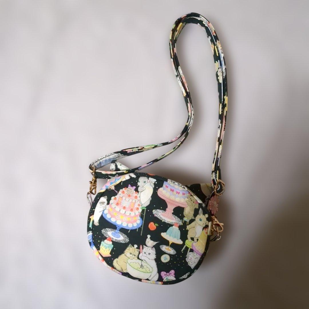 専用…コロンと猫ショルダー…ユキエモン…新柄 クックキャッツ…ブラック系