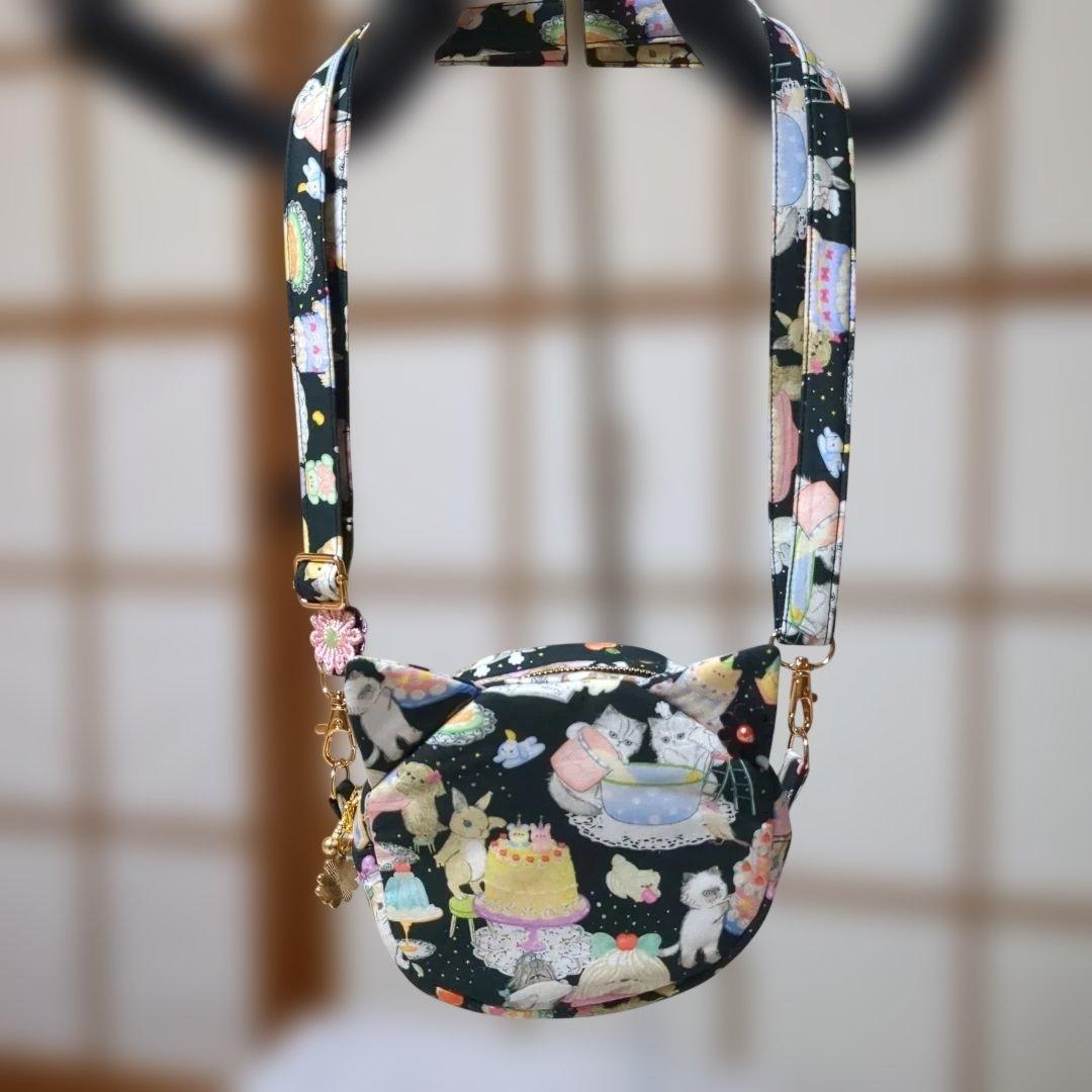 専用…コロンと猫ショルダー…ユキエモン…新柄 クックキャッツ…ブラック系