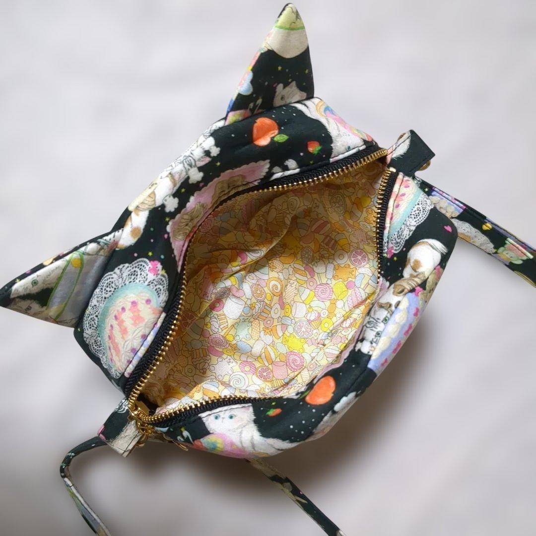 専用…コロンと猫ショルダー…ユキエモン…新柄 クックキャッツ…ブラック系