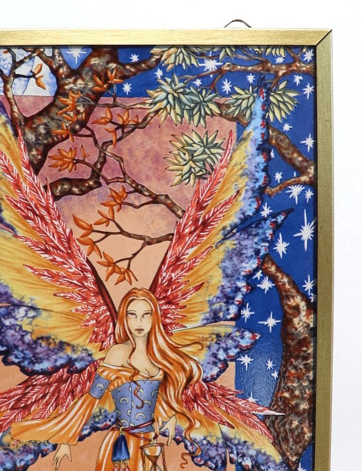 新品 エイミー・ブラウン 砂時計を持った妖精 ヴィンテージステンドグラス時は飛ぶ