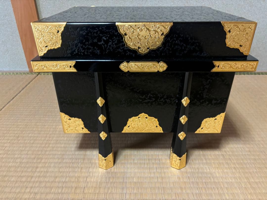 五月人形飾り台　収納箱 黒色