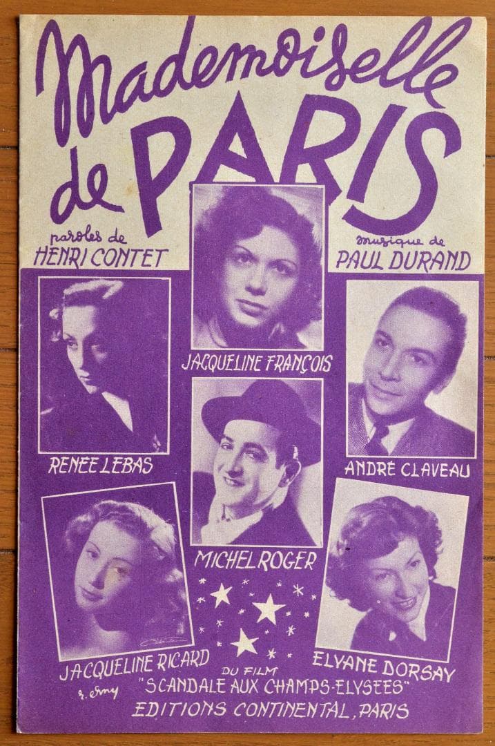 フランス シャンソン楽譜 パリのお嬢さん ジャクリーヌ・フランソワ