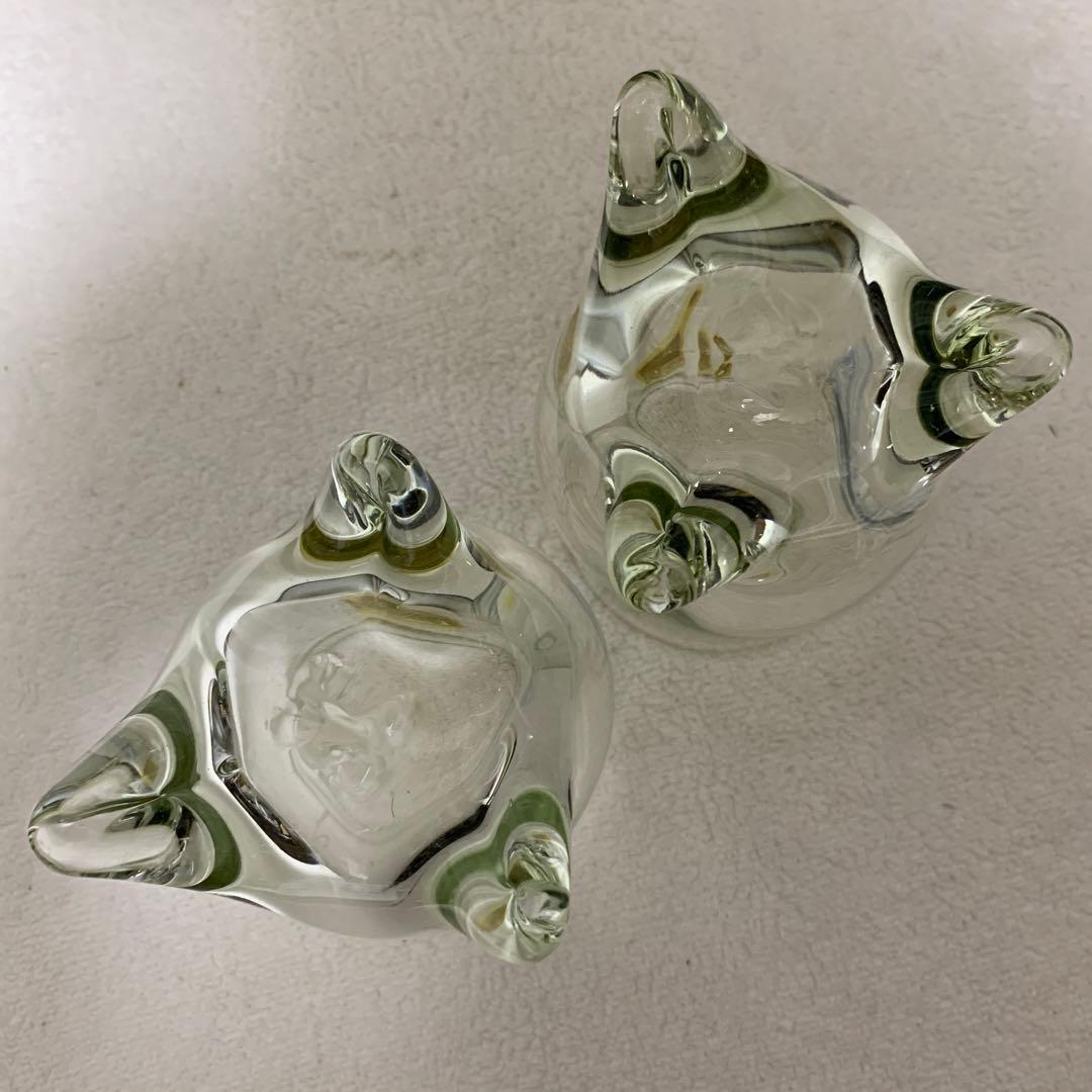 米原眞司　世界の現代ガラス工芸作家　足付きペアグラス　希少！ロックグラス　ワイン