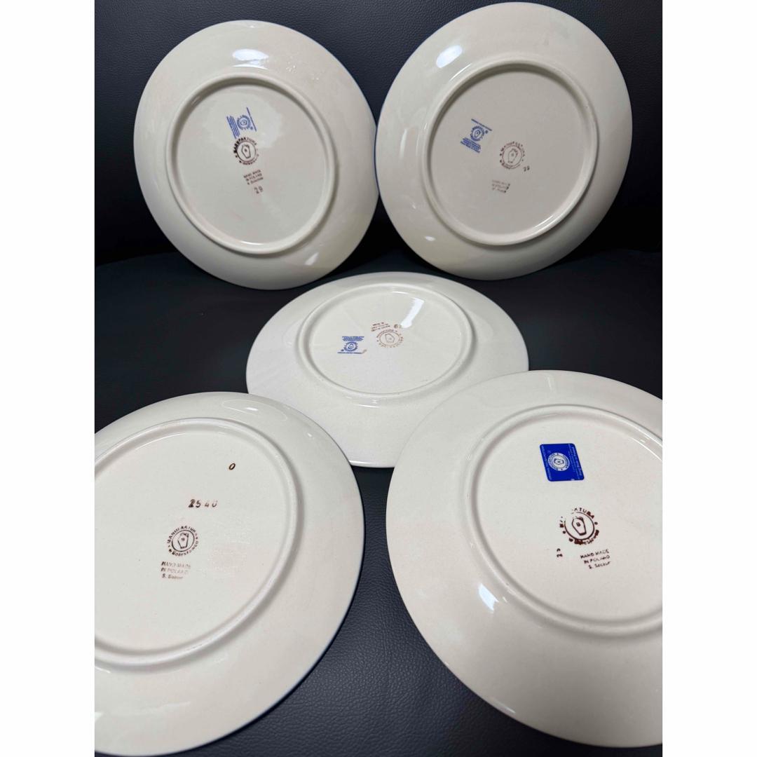 ポーランド食器 中皿 プレート 21.5cm 5点セット ポーリッシュポタリーB