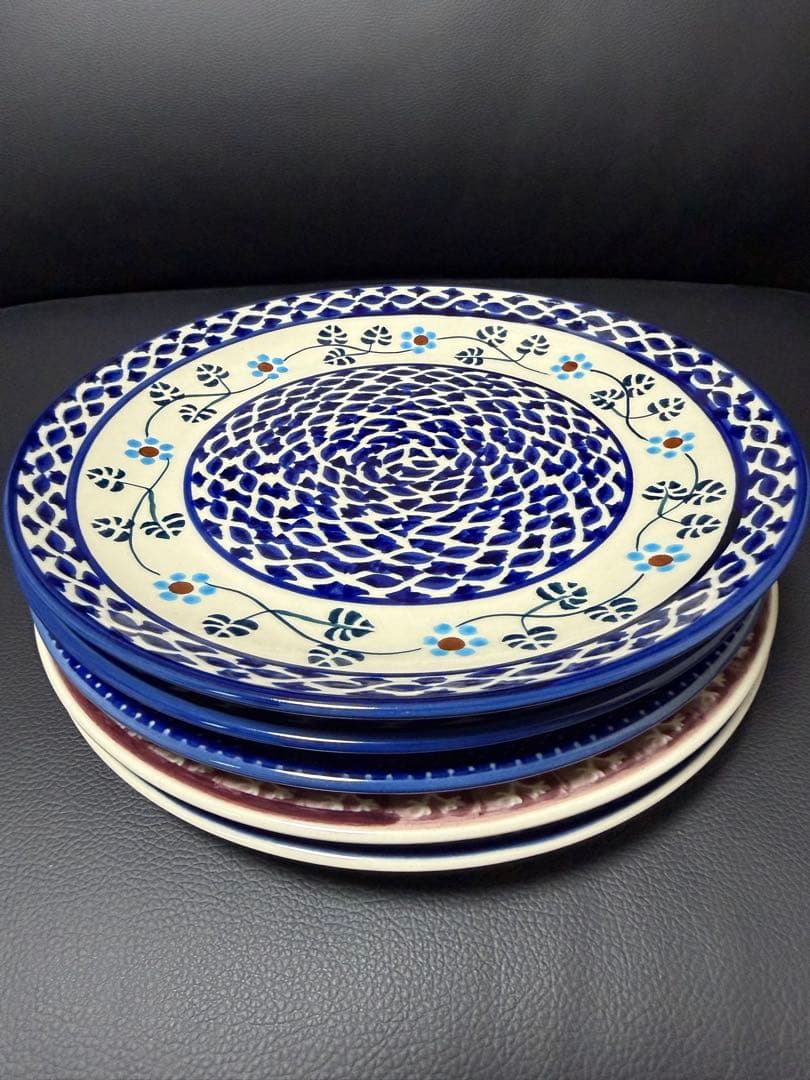 ポーランド食器 中皿 プレート 21.5cm 5点セット ポーリッシュポタリーB