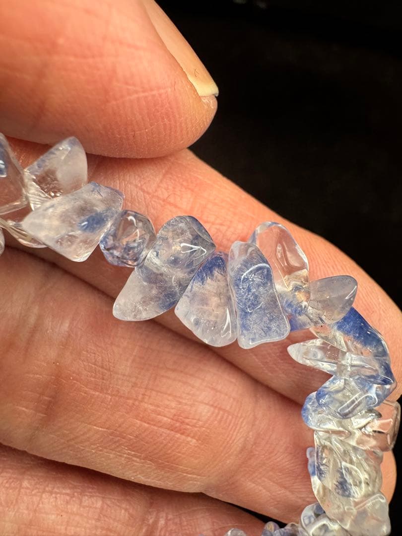 デュモルチェライトインクォーツ ブレスレット 16cm【特選】