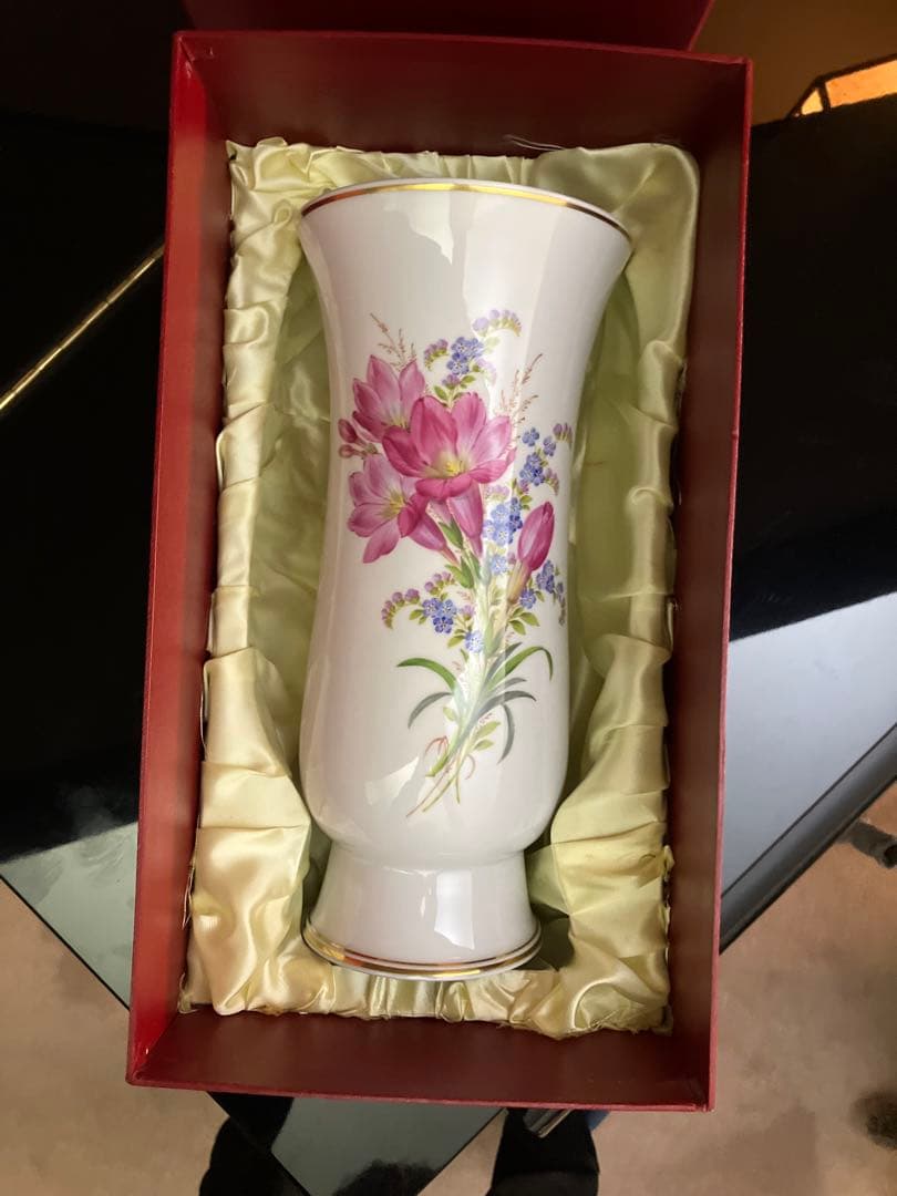 Meissen 花柄 花瓶 約29cm
