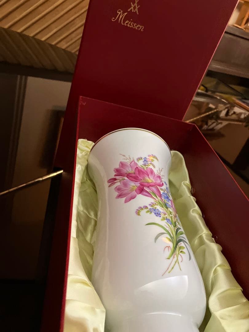 Meissen 花柄 花瓶 約29cm
