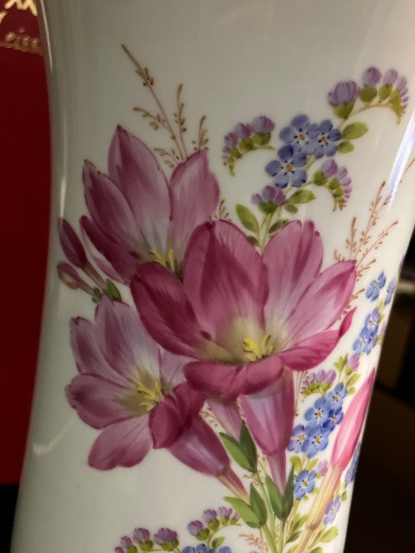 Meissen 花柄 花瓶 約29cm