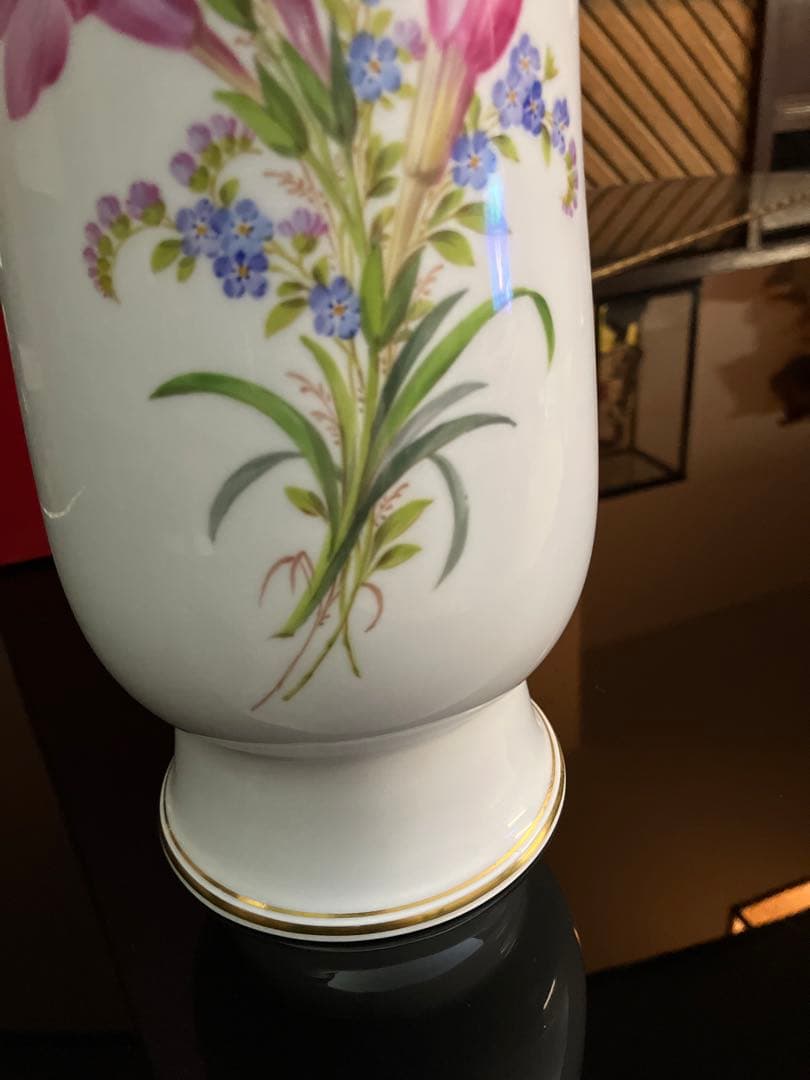 Meissen 花柄 花瓶 約29cm