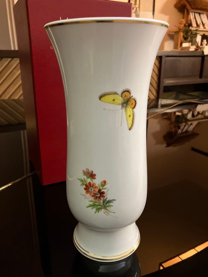 Meissen 花柄 花瓶 約29cm
