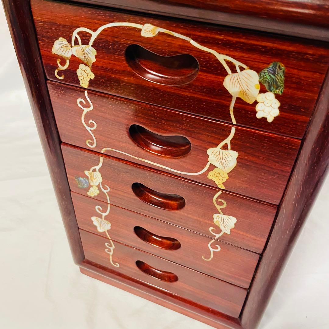 螺鈿家具 螺鈿細工 唐木 引き出し 五段 チェスト - メルカリ