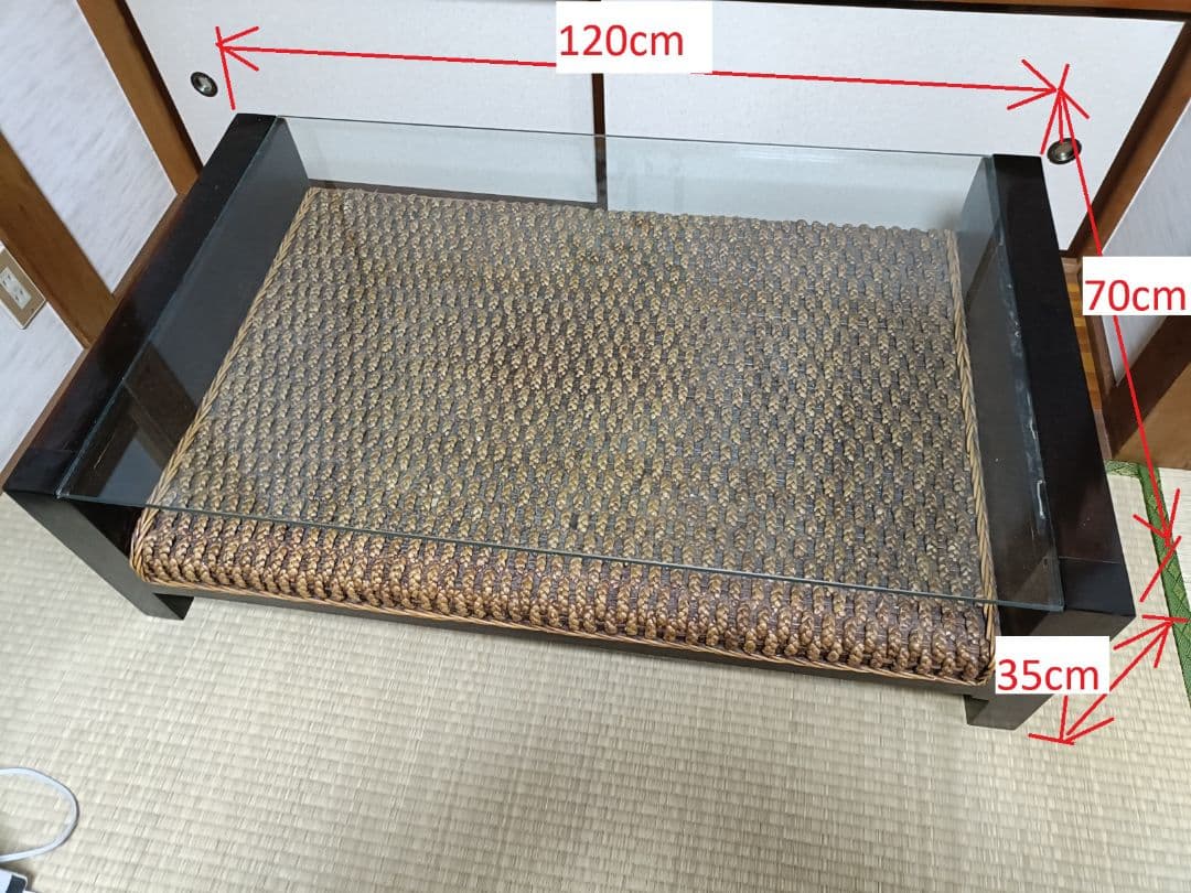 ウォーターヒヤシンス ガラステーブル