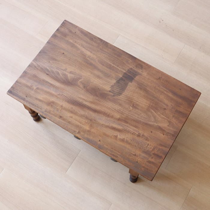 アンティーク ロクロ脚 引き出し3杯 無垢材 文机 古家具 トチ - メルカリ