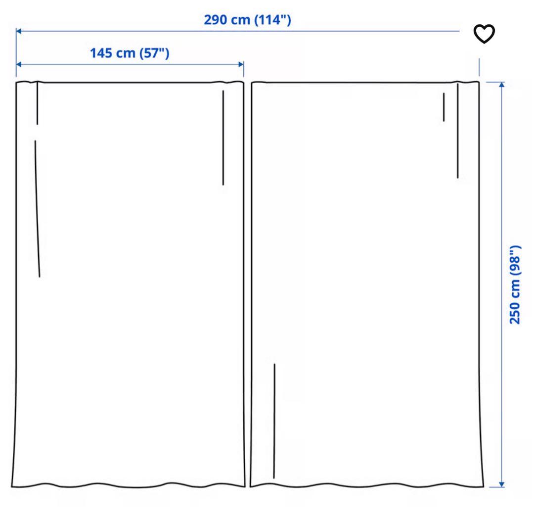 美品2枚1組【IKEA✴︎DYTÅGホワイト カーテン】麻100%145x250