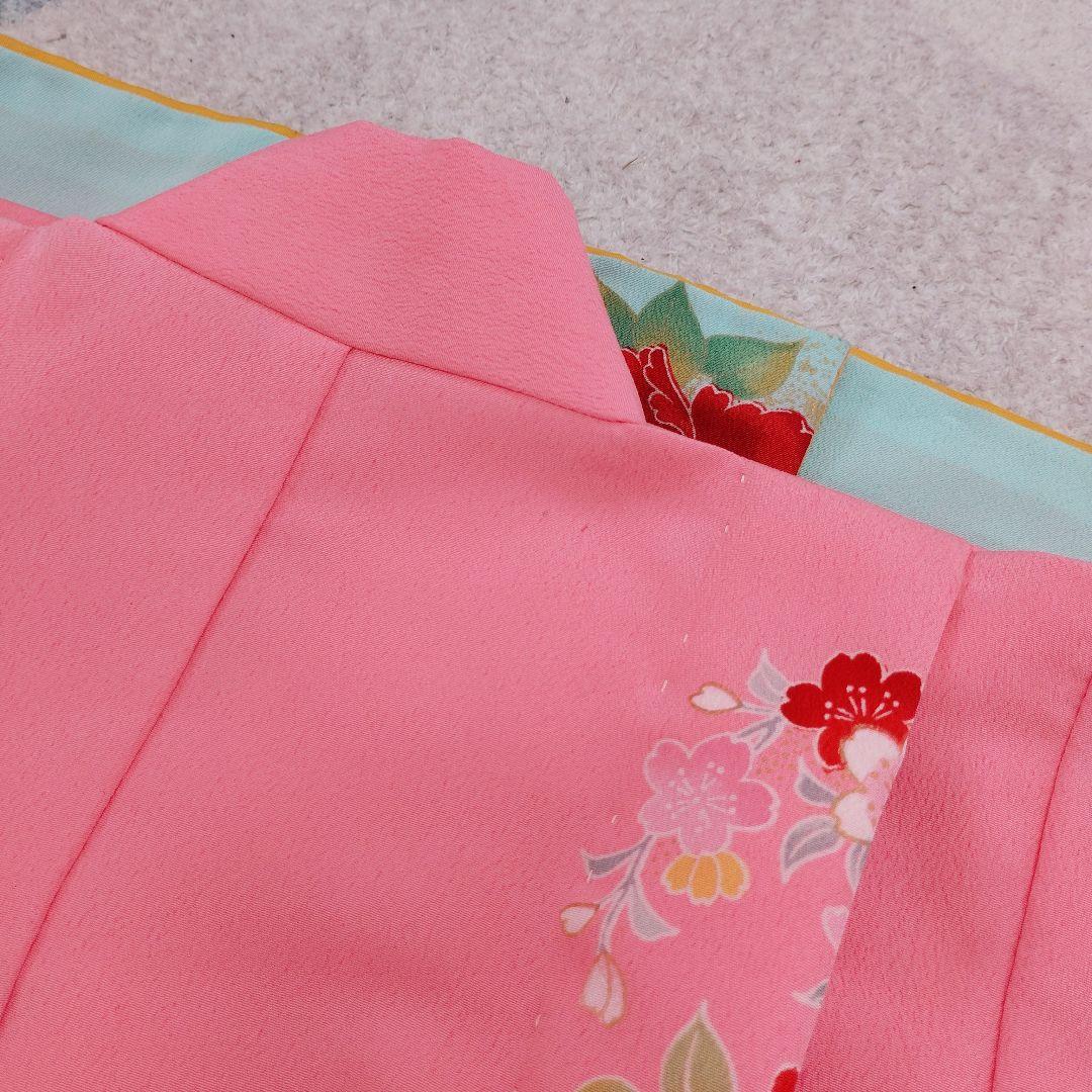 七五三 6歳 7歳 着物 作り帯 バッグ 草履 小物セット ピンク 水色系