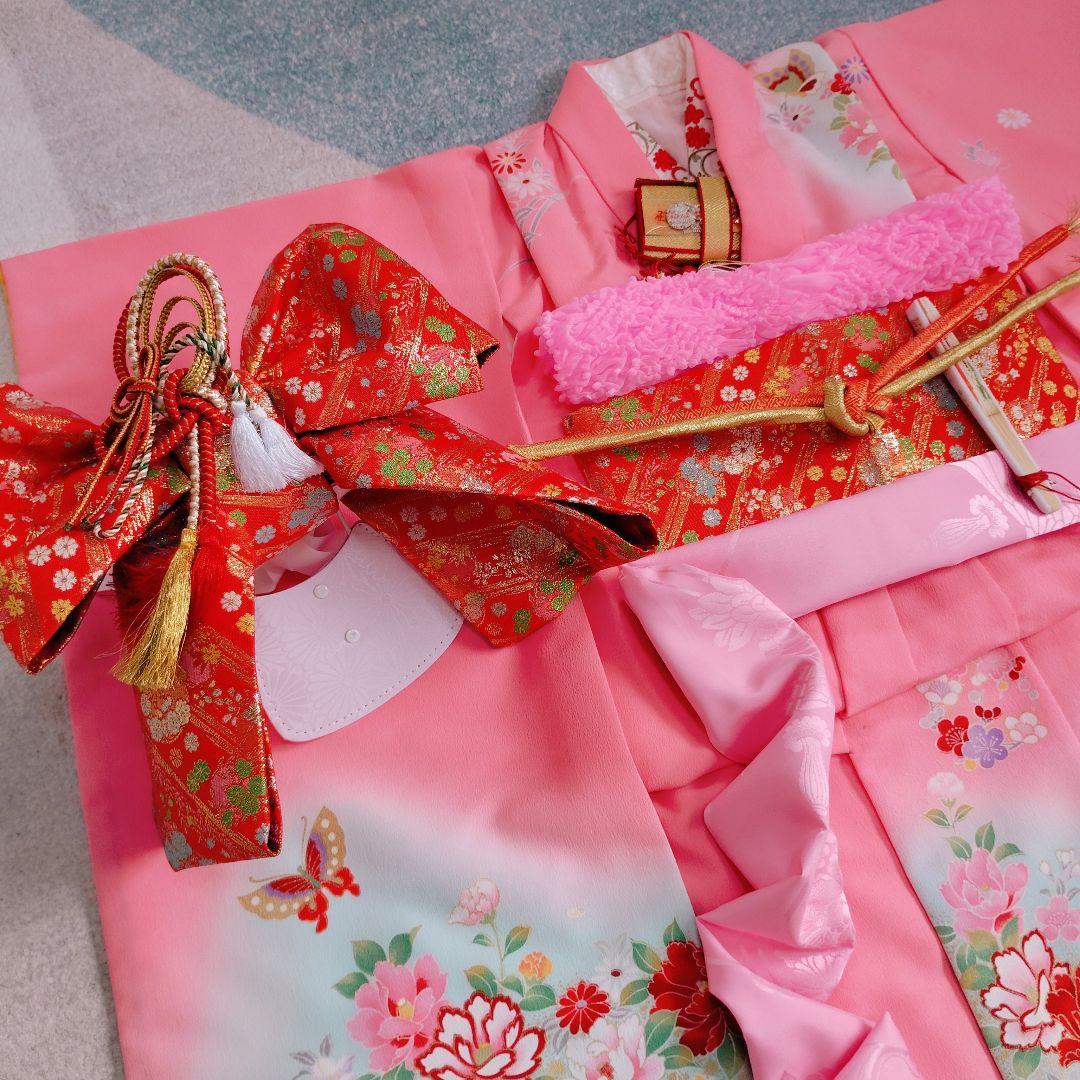 七五三 6歳 7歳 着物 作り帯 バッグ 草履 小物セット ピンク 水色系