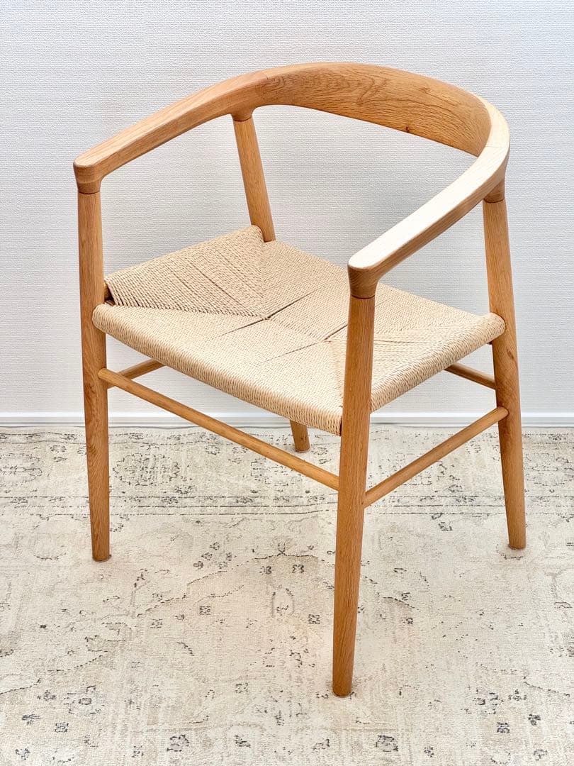 無印良品／オーク材ペーパーコードアームチェア