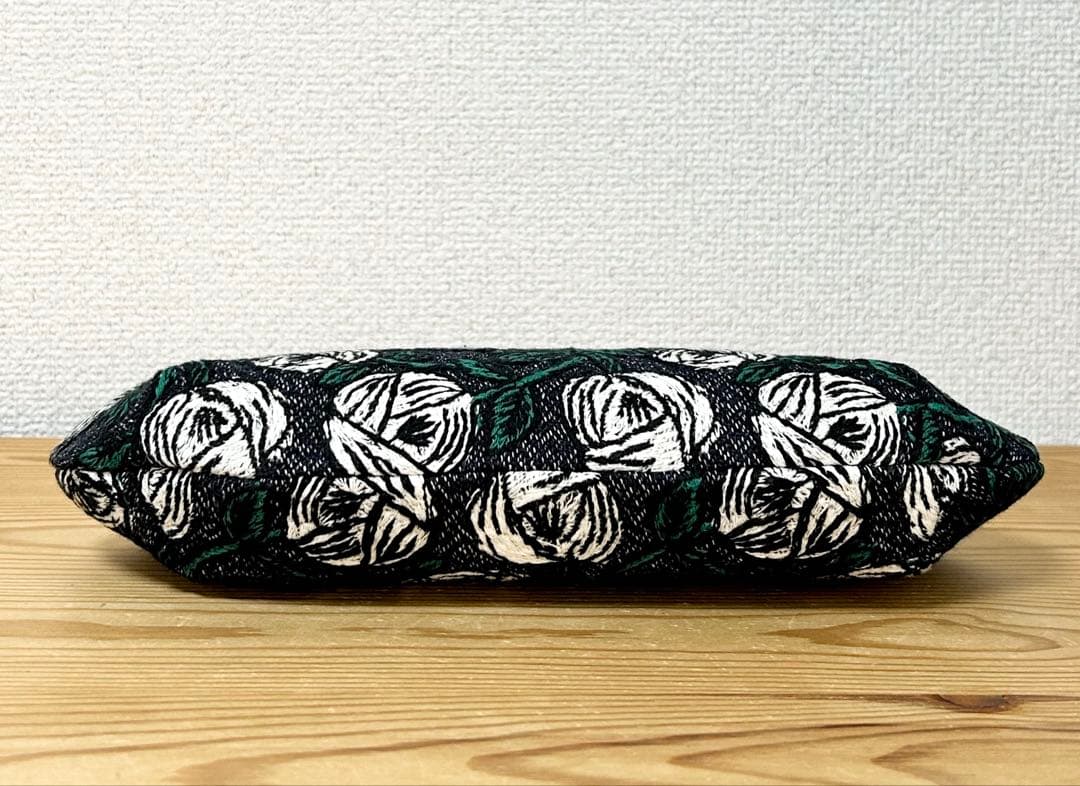 ハンドメイド がま口バッグ ポーチ クラッチ rosy ネイビー　ミナペルホネン